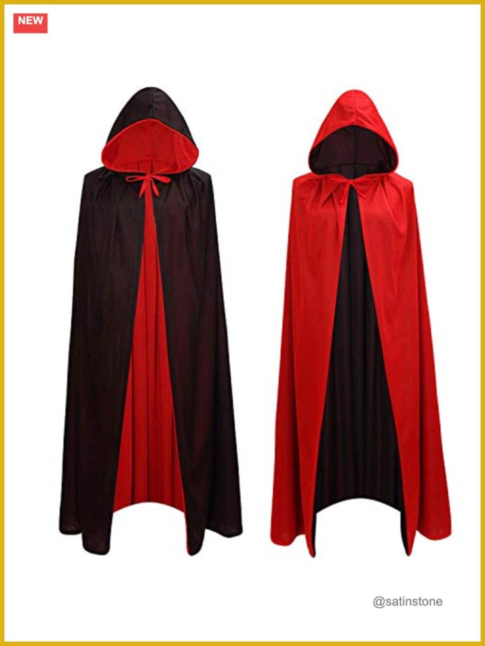 Vampire Cape Devil Cloak Dracula Costume Witch Prop Adult Hooded